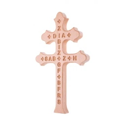 Krzyż morowyj,choleryczny,karawaka jasny brąz 22 cm